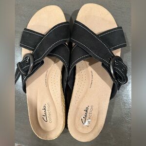 Clarks Black Sandals with Sleek Design